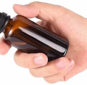 HOMEOTRADE Amber Glass Bottles for Essential Oils-8PCS 100mL & FLAT CAP Dropper Cap Laboratory Dropper Bottle  (Glass 100 ml Pack of8)