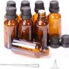 HOMEOTRADE Amber Glass Bottles for Essential Oils-8PCS 30mL & Orifice Reducer Dropper Cap Laboratory Dropper Bottle  (Glass 30 ml Pack of8)