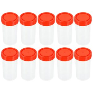 Frcolor 10pcs Plastic Sample Storage Bottles Specimen Storage Bottles for Laboratory
