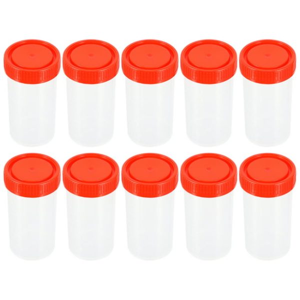 Frcolor 10pcs Plastic Sample Storage Bottles Specimen Storage Bottles for Laboratory