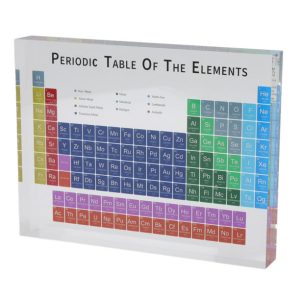 Acrylic Periodic Table Decoration, Educational Odorless Safe Periodic Table Elements Modern Lightweight  For Laboratory For School Small Size
