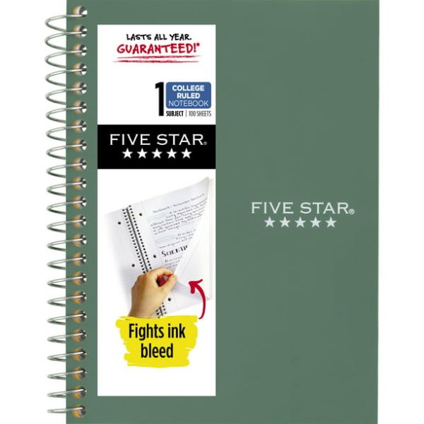 Five Star Personal Spiral Notebook, College Ruled, 7" x 4 3/8", Seaglass (450022CH1-WMT-MOD)
