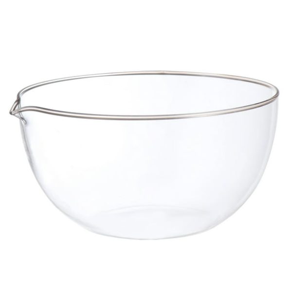 1 Pc Glass Evaporating Dish Container with Spout for Laboratory (Flat Bottom)