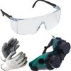 Gadariya King 2in1 welding Goggle and 3M White Goggle And Safety Gloves Pack Of 3 Laboratory, Power Tool, Welding, Wood-working  Safety Goggle  (Free-size)