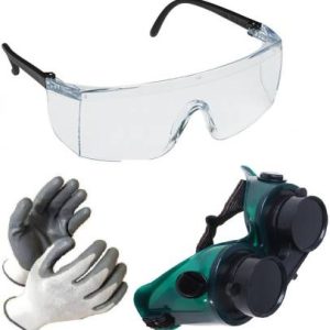 Gadariya King 2in1 welding Goggle and 3M White Goggle And Safety Gloves Pack Of 3 Laboratory, Power Tool, Welding, Wood-working  Safety Goggle  (Free-size)