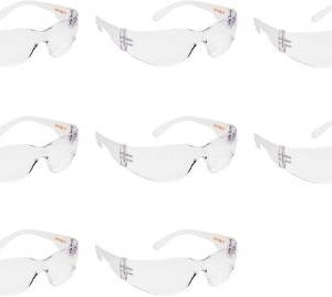 Frontier Hardy Clear/Transparent Eye Protection Safety Glasses Pack of 8 Goggles M Laboratory, Blowtorch, Wood-working, Welding  Safety Goggle  (M)
