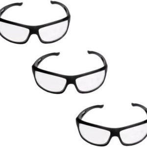Stylewell Set Of 3 Pcs High Quality Plastic Anti-Fog Clear Lens Eye Protective Shield Lightweight Transparent Wide And Night Vision Safety Goggle Laboratory, Power Tool, Wood-working Power Tool, Welding, Laboratory, Blowtorch, Wood-working  Safety Goggle  (Free-size)