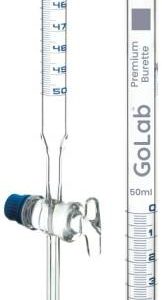 GoLab Laboratory Premium Calibrated borosilicate 3.3 glass Burette 50ml Capacity Buret  (50 mL)