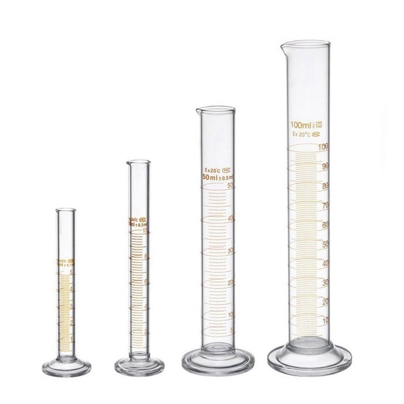 Glass Graduated Measuring Cylinder Set 5ml 10ml 50ml 100ml Glass