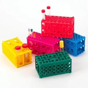 Globe Scientific TUFFBLOK XL Tube Rack, 4-Way, PP, Link Together, Assorted Colors PACK/5 456945AST