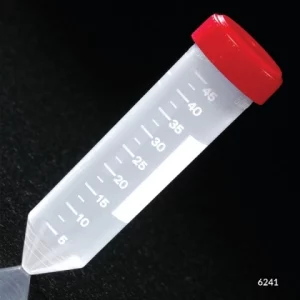 Globe Scientific Centrifuge, 50mL with Attached Red, PP, STERILE, 25/Bag, 20 Bags/Case Case/500 6241