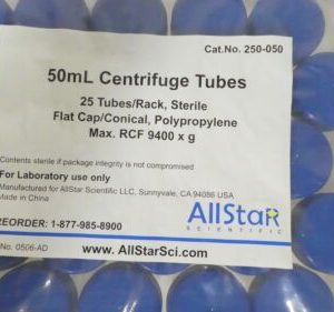 R173752 3 Pks of 25 AllStar Scientific 50mL Centrifuge