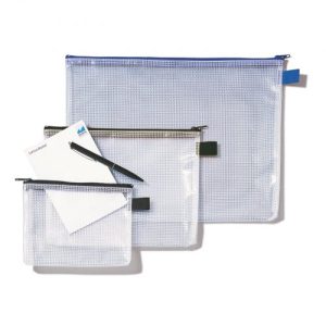 Mesh Bag With Zip (Clear/Black) A41300260