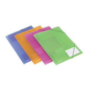 Ice Four Fold Flap File Assorted Colours (4) 2102050