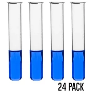 Eisco 50mL, 24x150mm 24PK Test Tubes - Light Wall, 1.2mm Thick - Borosilicate 3.3 Glass CH0718GPK24