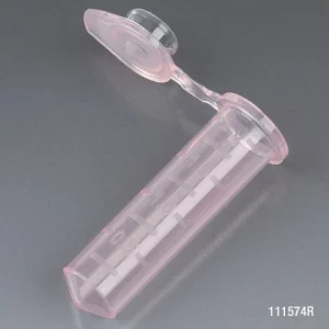 Globe Scientific Tube, 2.0mL, PP, Attached Snap Cap RED, 500/Stand Up Zip Lock Bag Bag/500 111574R