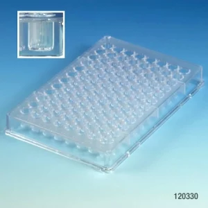 Globe Scientific Microtitration Plate, 96-Well, Flat Bottom, PS CS/50 120330