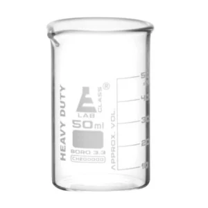 Eisco 50ml - 5mm Thick Heavy Duty Beaker Uniform Walls - White Graduations CH200000