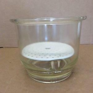 Pyrex Glass Desiccator O.D 9 7/8" w/ Coors Porcelain Plate - No Lid (I)