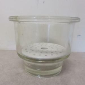 Pyrex Glass Desiccator O.D 7.5" w/ Porcelain Plate- No Lid (C)