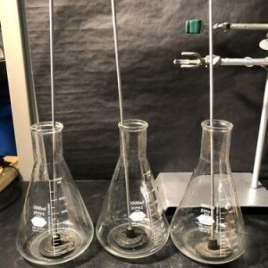 KIMAX 1000 ML ERLENMEYER WITH RUBBER LID INSERT AND ROD, ID# 300328