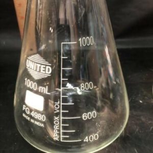 United 1000 Ml Flask Clean Nice ID# 300342