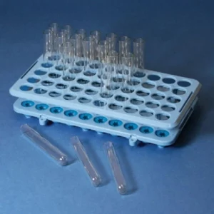 Globe Scientific 17mm Rack with Grippers 50-Place Blue 456920