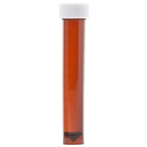 Globe Scientific 10mL, Transport Tube with Separate Screw Cap, PP Self-Standing AMBER CS/1000 6102AM