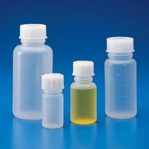 Globe Scientific 500mL Bottle with Screwcap, Wide Mouth, PP, Graduated BAG/5 601627-5