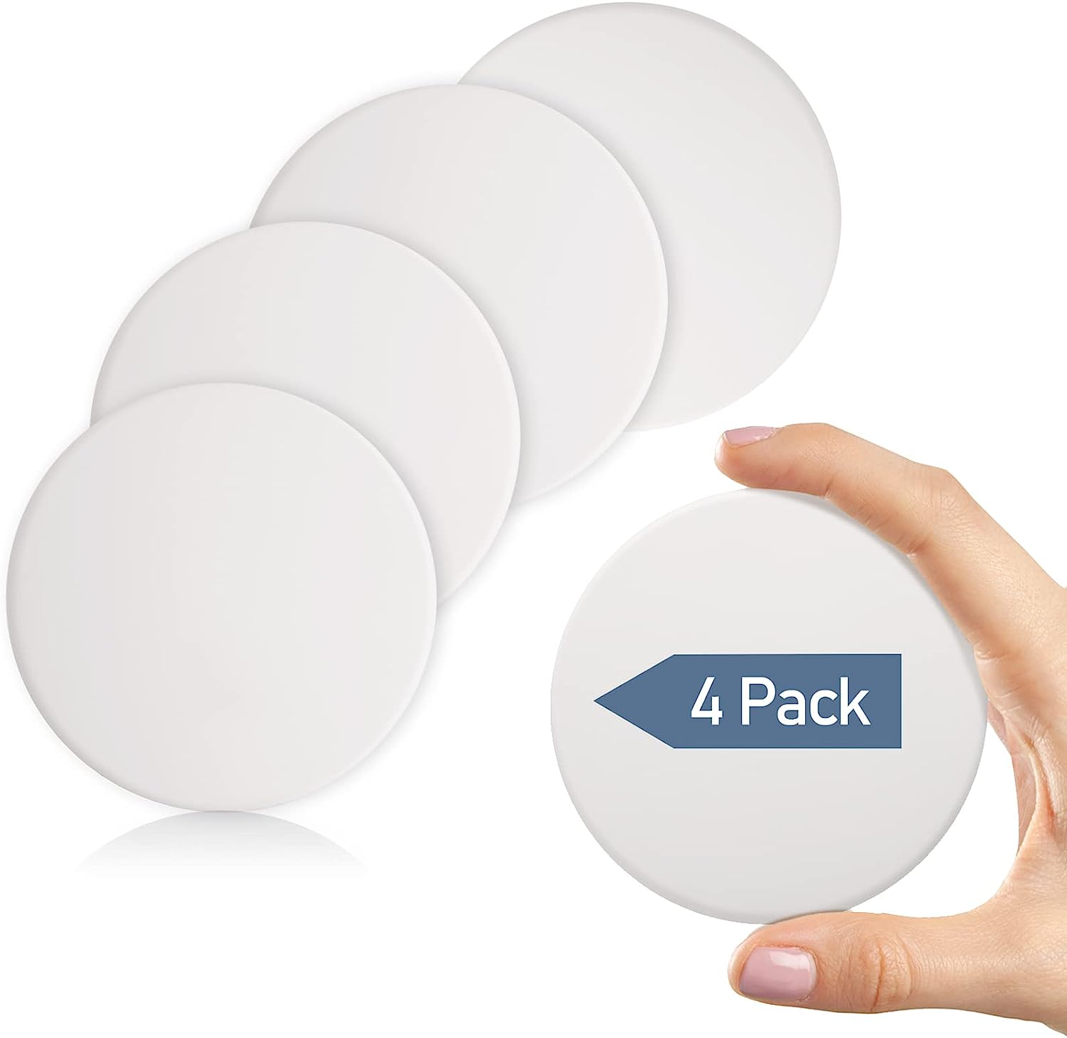 Door Stopper Wall Protector, Larger Silicone Door Knob -Quiet 3.15" Door Handle Bumper with Strong Self Adhesive Sticker and Wall Protection Solution, 4 pcs