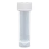 Globe Scientific 5mL, Transport Tube with Attached Screw Cap, PP, Self-Standing White CS/1000 6101C
