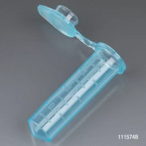 Globe Scientific Tube, 2.0mL, PP, Attached Snap Cap BLUE 500/Stand Up Zip Lock Bag Bag/500 111574B