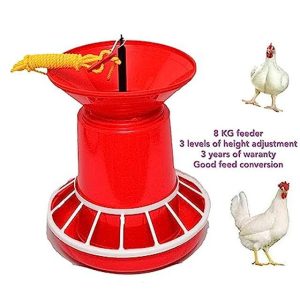 Hanging Plastic Feeder For Poultry (8kg Feed Capacity)