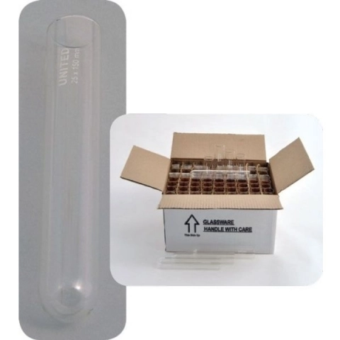 United Scientific 16 X 100 mm Test Tubes without Rim, Borosilicate Glass, PK/72 TT9820-F