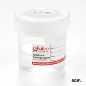 Globe Scientific Pre-Filled Container: Tite-Rite, 90mL (3oz), Wide Mouth, PP, Case/96 6525FL