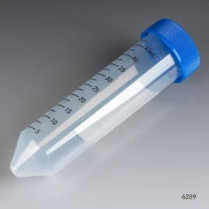 Globe Scientific Centrifuge Tube 50mL, Attached Blue PP Racked 25/Rack, 20 Racks/Case Case/500 6289