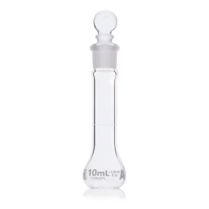 Globe Scientific 10mL Volumetric Flask, Globe Glass, Class A, Wide Mouth, 6/Box 8230010