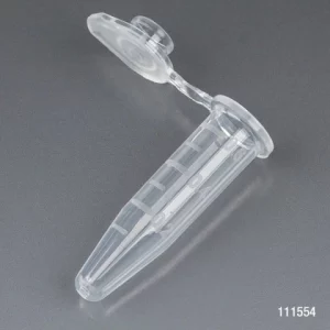 Globe Scientific Tube, 0.5mL, PP, Attached Snap Cap NATURAL 500/Stand Up Zip Lock Bag Bag/500 111554