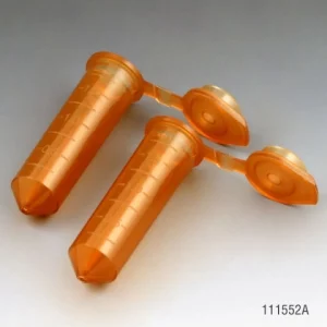 Globe Scientific 2mL, Tube, PP, Attached Flat Top Cap Amber 500/Bag, 10 Bags/Unit  Case/5000 111552A