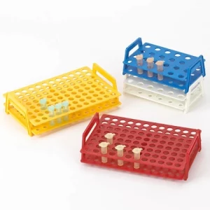 Globe Scientific Wireless MicroTube Rack with Handle for 1.5mL and 2.0mL Tube 24-Place Blue 456345B