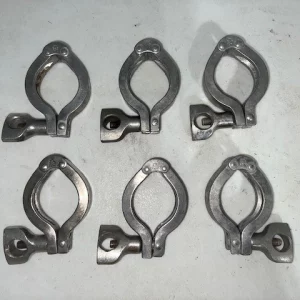 7 lots of (6) Tri-Clover 1-1/2" Stainless Steel Clamps