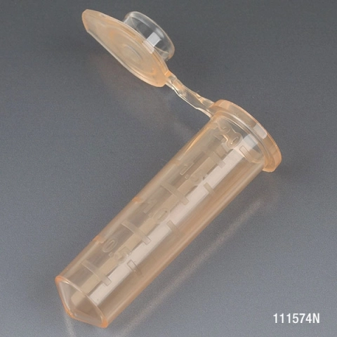 Globe Scientific Tube, 2.0mL, PP Attached Snap Cap ORANGE 500/Stand Up Zip Lock Bag Bag/500 111574N