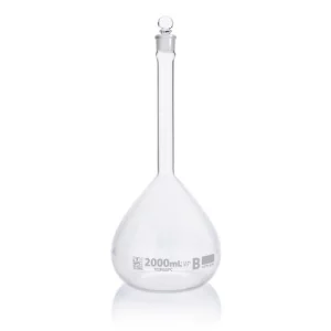 Globe Scientific 2000mL Volumetric Flask Globe Glass Class B Each 8252000