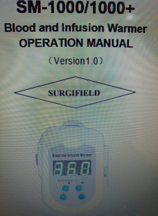 Blood and Infusion Warmer Model SM-1000/1000+
