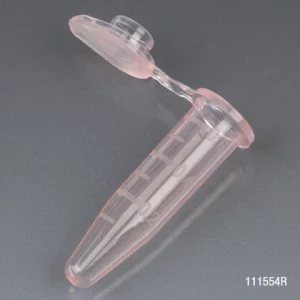 Globe Scientific Tube, 0.5mL, PP, Attached Snap Cap, RED, 500/Stand Up Zip Lock Bag Bag/500 111554R