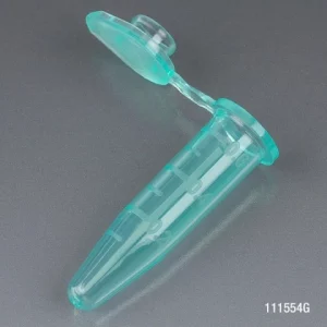 Globe Scientific Tube, 0.5mL, PP, Attached Snap Cap GREEN 500/Stand Up Zip Lock Bag BAG/500 111554G