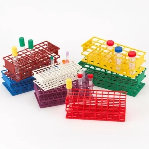 Globe Scientific 30mm Wireless Tube Rack Full Size: 24-Place Nylon Red 456840R