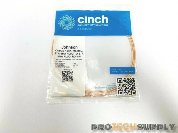 Cinch RF Cable 415-0029-M2.0 SMA MALE plug to SMA