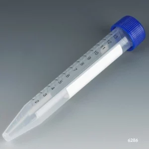 Globe Scientific Centrifuge Tube 15mL, Attached Blue PP Racked. 50/Rack, 10 Racks/Case Case/500 6286