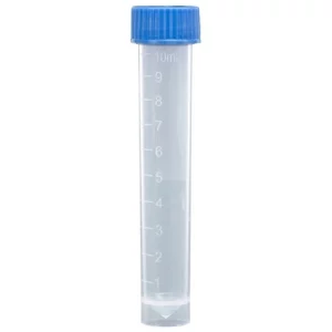 Globe Scientific 10mL, Transport Tube with Separate Screw Cap, PP, Self-Standing Blue CS/1000 6102B